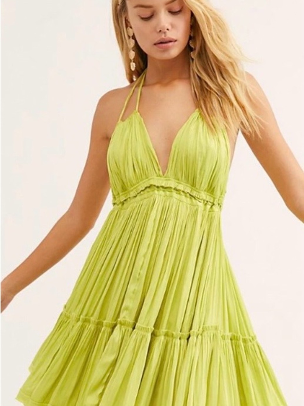 Free people 100 degree lime green dress